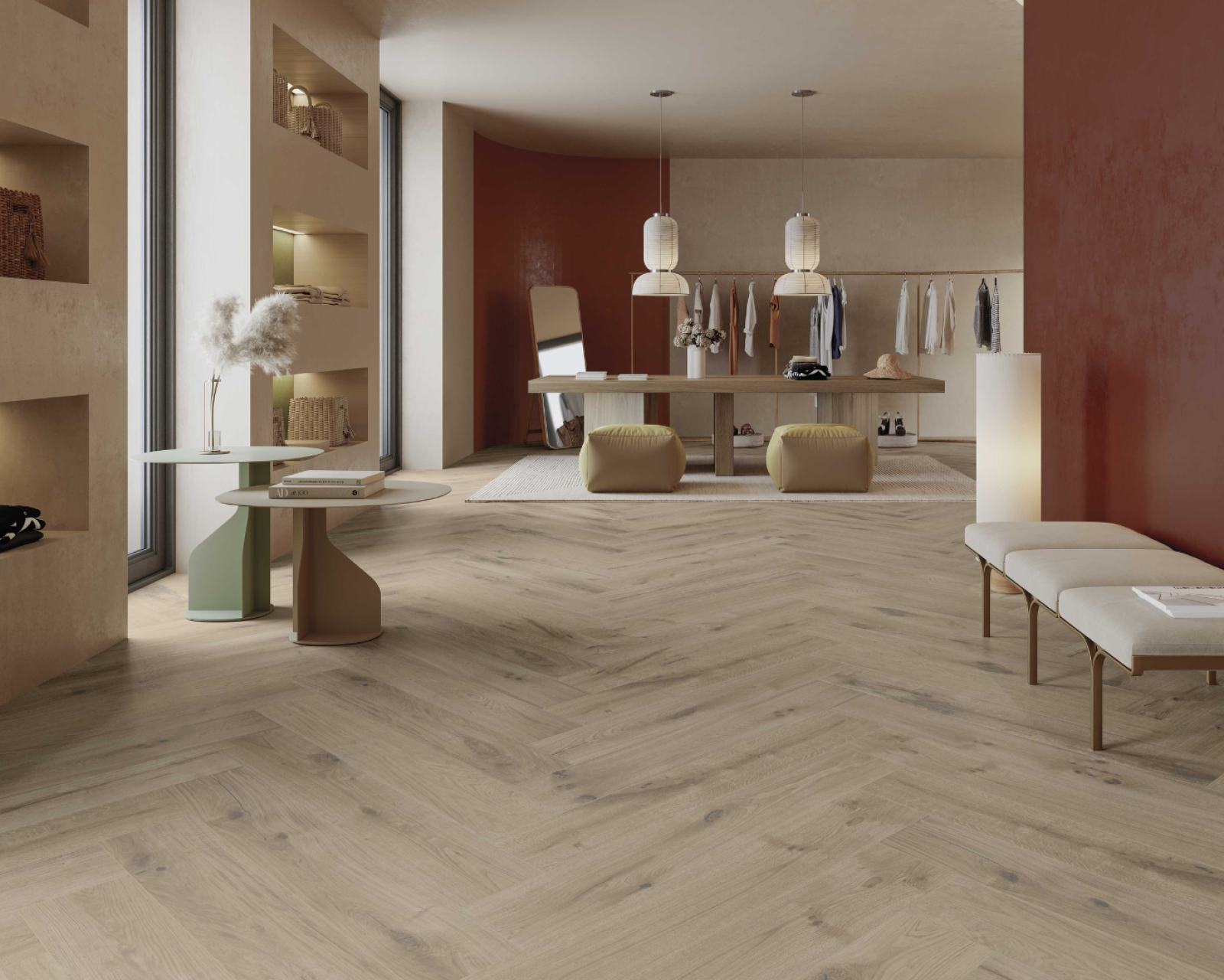 Carrelage effet bois bluffant de réalisme en grès cérame rectifié à Sanary sur Mer près de Bandol