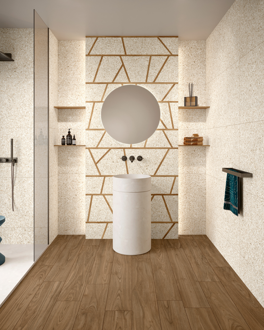 Apportez élégance et modernité à vos espaces avec un carrelage effet terrazzo blanc grand format à Sanary-sur-Mer près de Bandol