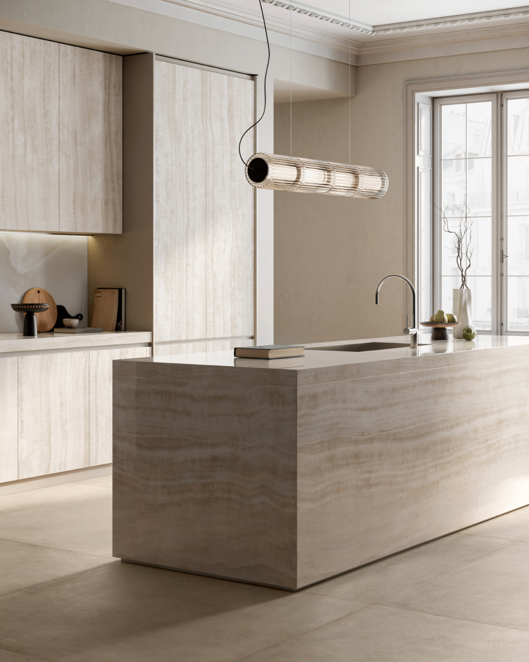 Créer un intérieur sophistiqué avec un carrelage effet marbre beige finition naturelle avec veinage à La Garde près de La Crau