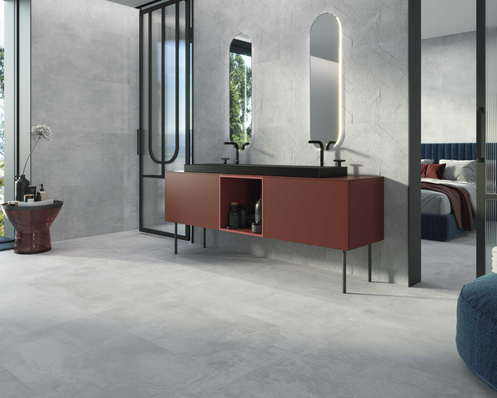 Carrelage effet béton ciré pour un aménagement design et intemporel à Sanary-sur-Mer près de Bandol