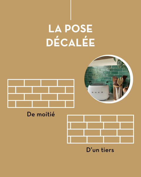 Pose de crédence de cuisine décalée
