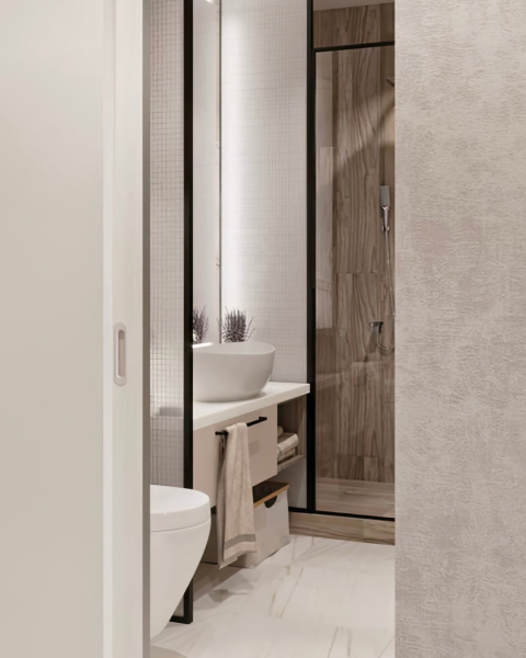 Porte coulissante pour petite salle de bain