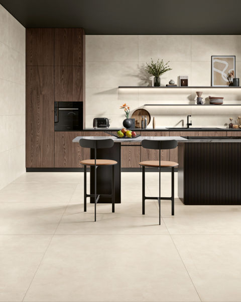Carrelage effet béton de couleur beige
