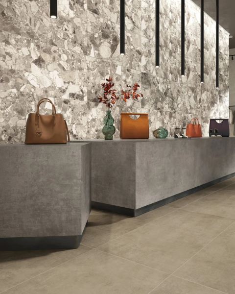 Carrelage intérieur effet béton couleur beige à La Garde près de Toulon