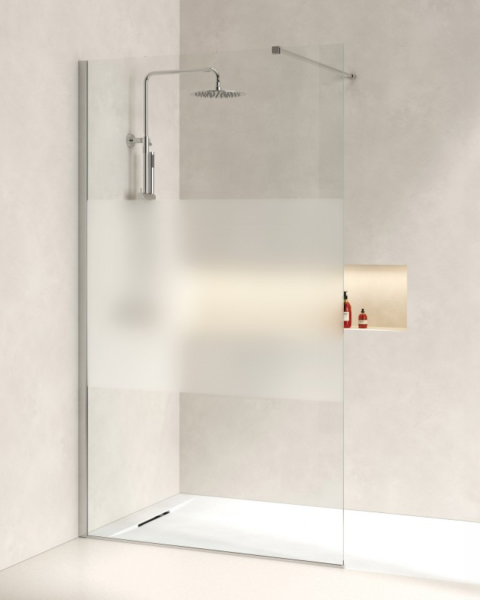 Paroi de douche avec bandeau dépoli central à Puget sur Argens 83