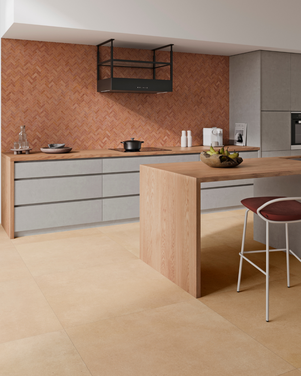 Crédence de cuisine couleur terracotta