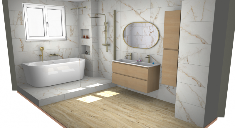 Modélisation en 3D d'une salle de bain à Toulon