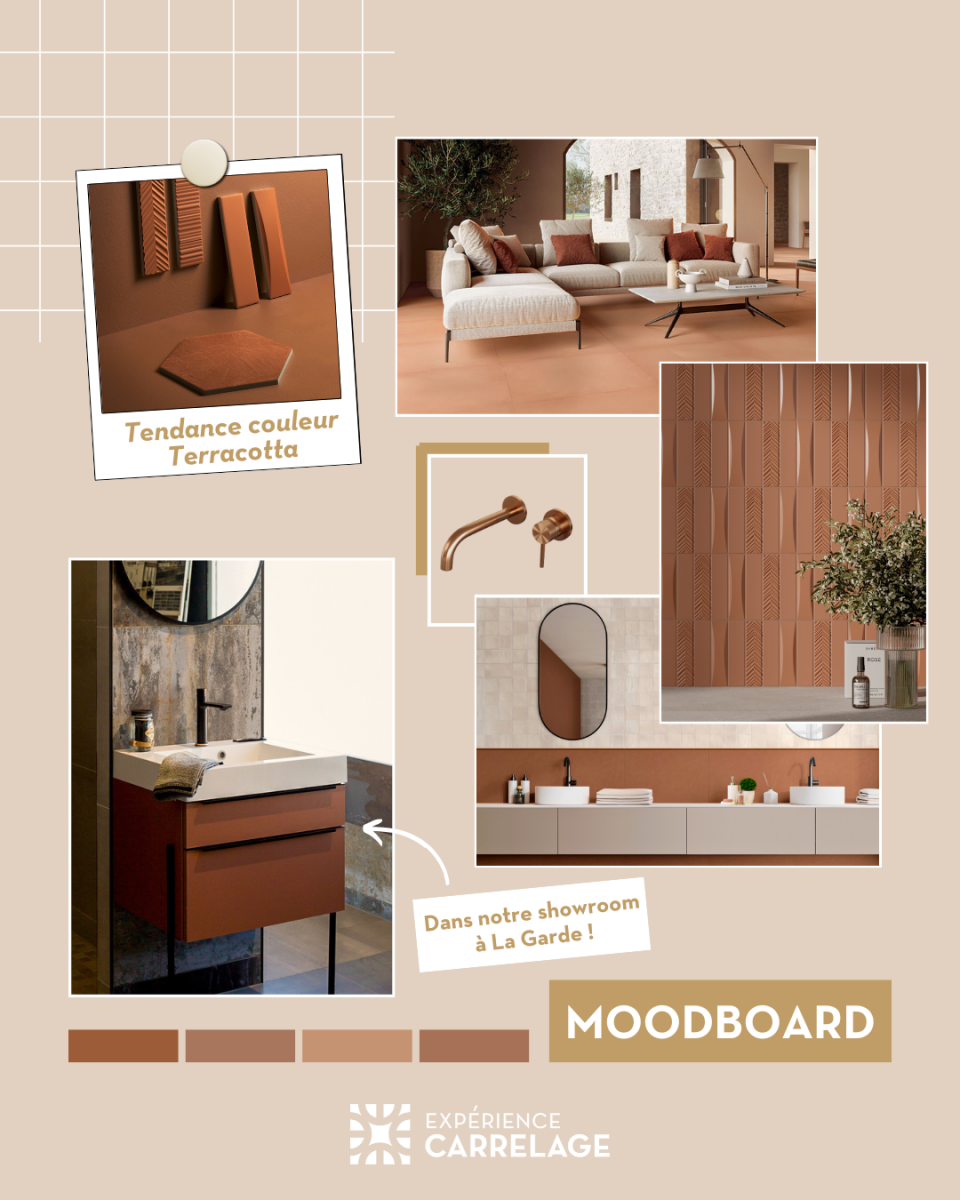 Moodboard inspirations décoration intérieure terra cotta