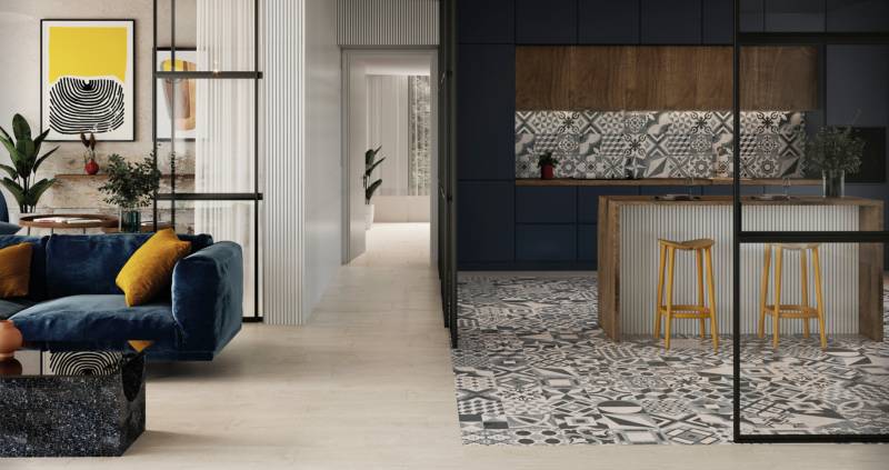 Carrelage déco effet parquet pour le salon à Puget sur Argens 83